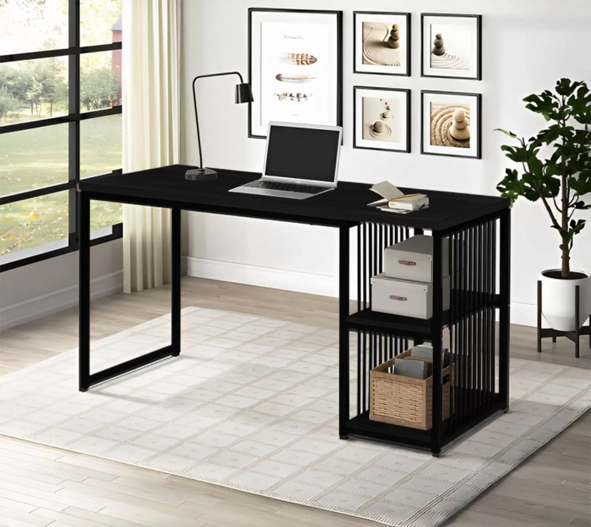 Melamine wood desk - MTC-037 - 75cmX140cm - black color