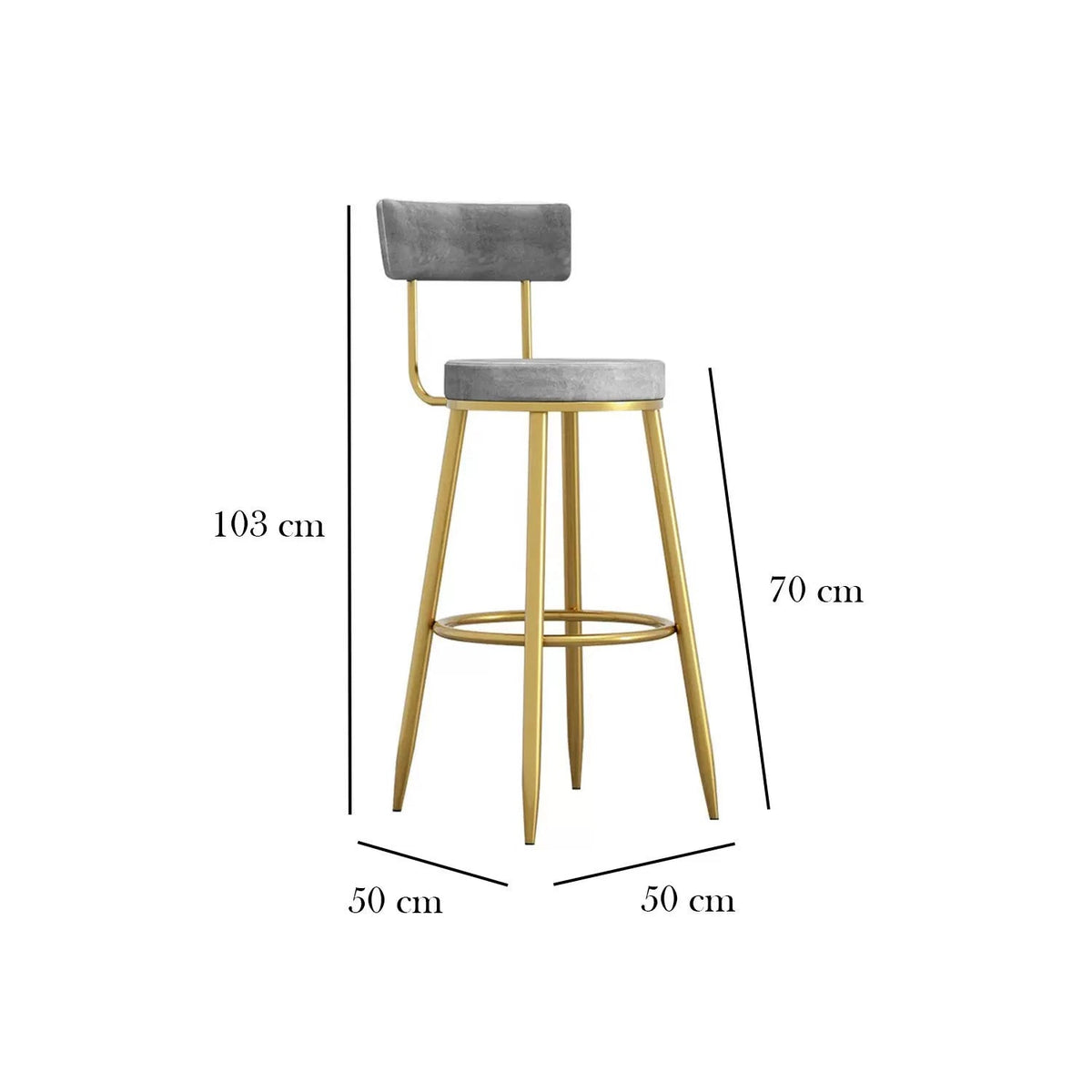 كرسي بار قماش قطيفة -  MSC-437 - 50cmX103cm - أوسكار فرنتشر