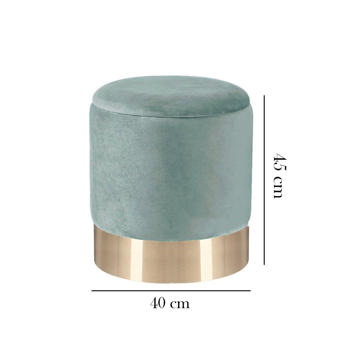 Pouf Rio with Plush Fabric - Turquoise