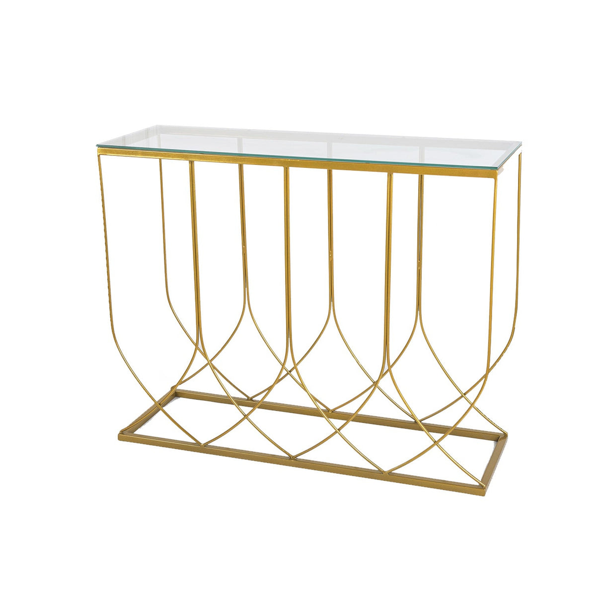Modern iron and transparent glass console – a trendy and luxurious touch