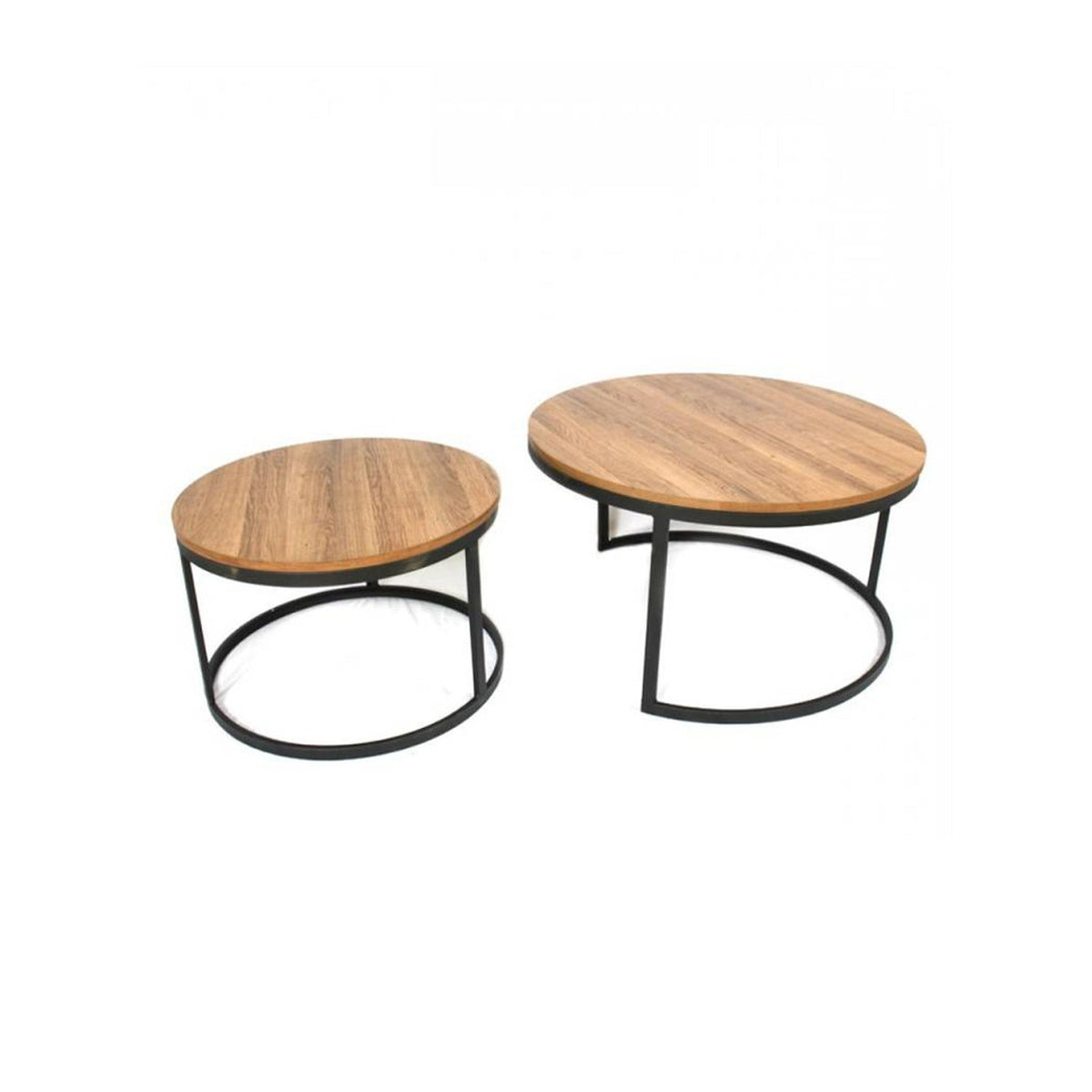 عدد 2 ترابيزة خشب MDF عالي الجودة - قطر 80cm,50cm - ANT-173
