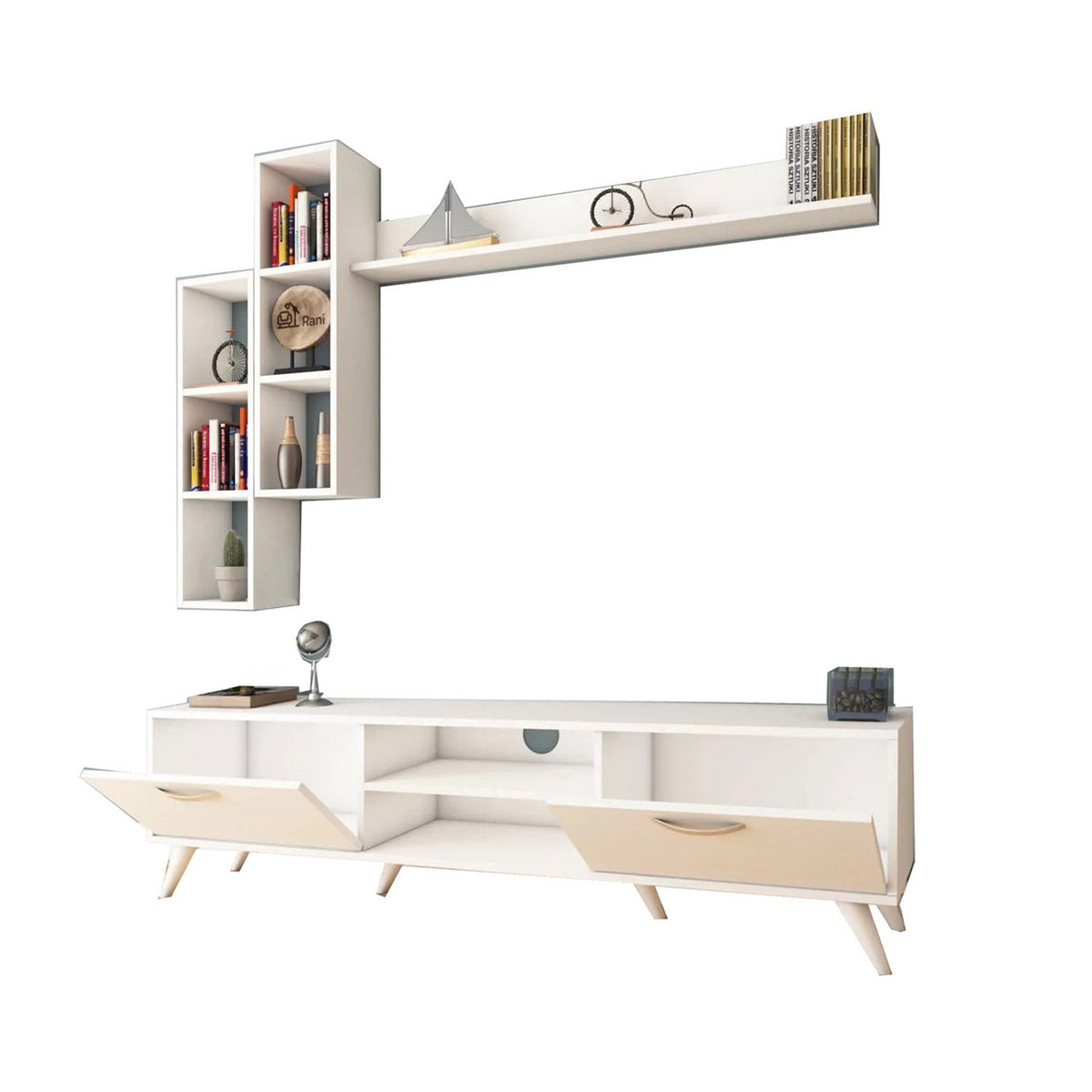 Castiglia TV Table with 3 Pieces Top Unit