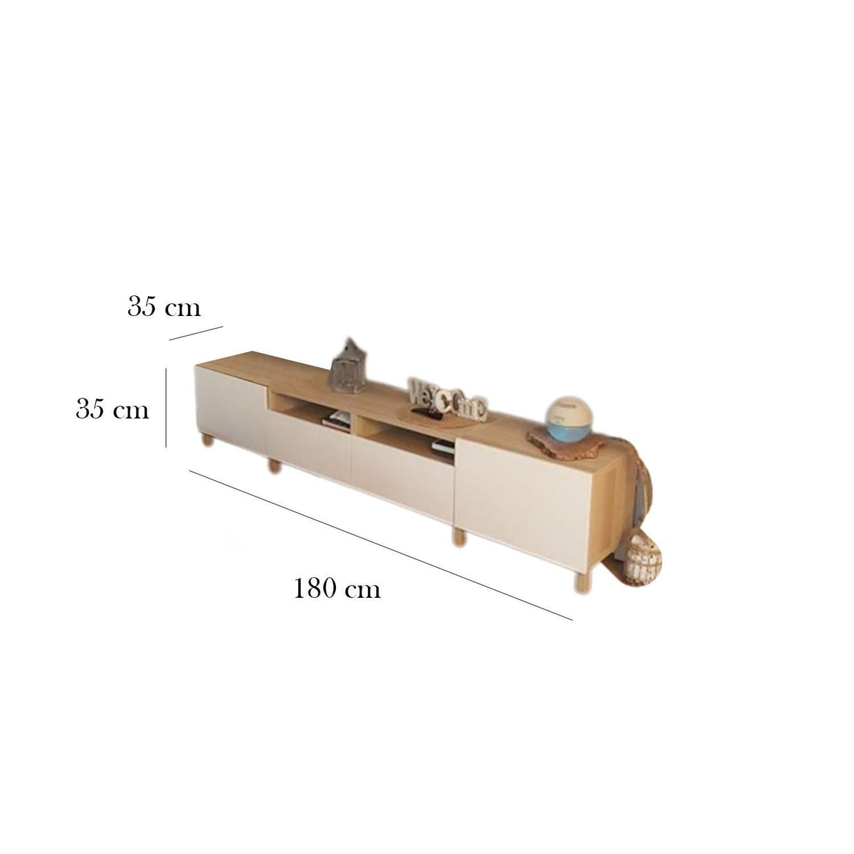 ترابيزة تليفزيون خشب Mdf عالي الجودة - 35cmX180cm - ELM-116