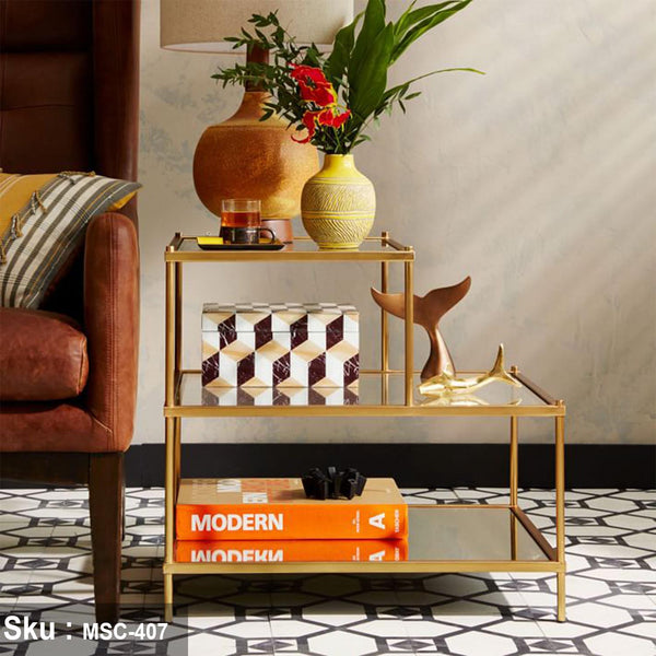 دلتانا ترابيزة جانبية 60 * 55 زجاج - اوسكار رتان