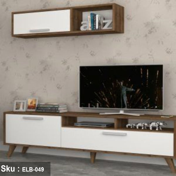 ريفيلي وحدة تليفزيون مع وحدة تخزين علوية خشب MDF - اوسكار رتان