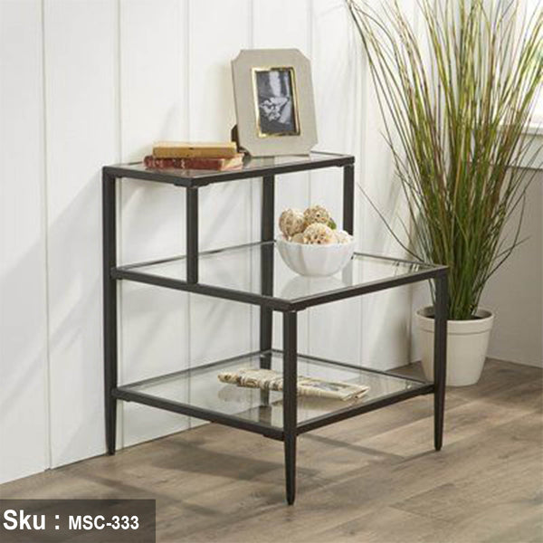 شينا ترابيزة جانبية  60 * 45 زجاج - اوسكار رتان