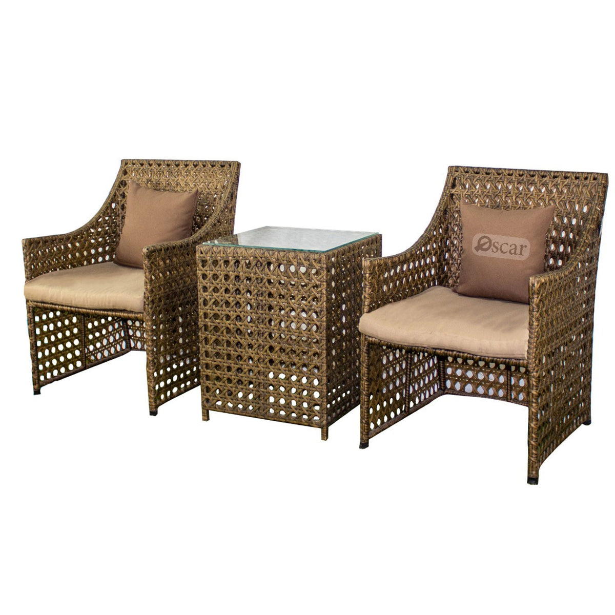 Rattan Leo set 2 chairs and a table