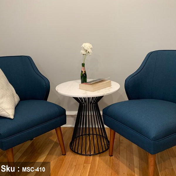 كاتلين ترابيزة جانبية 50 * 45 رخام  - اوسكار رتان