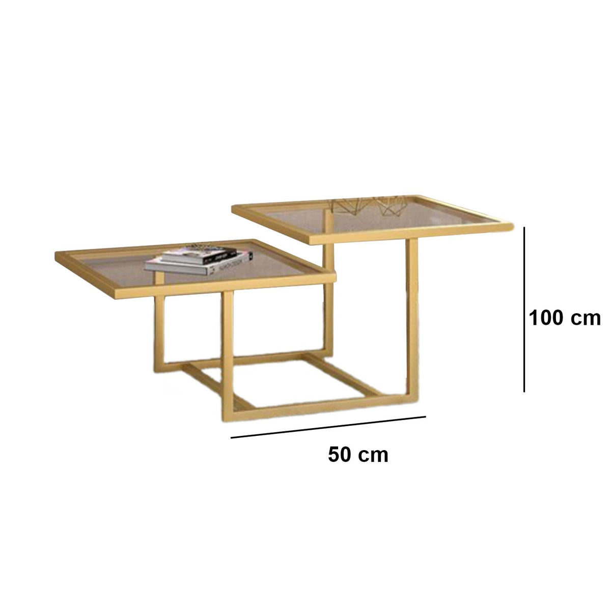 Christine coffee table 100 * 50, glass, golden