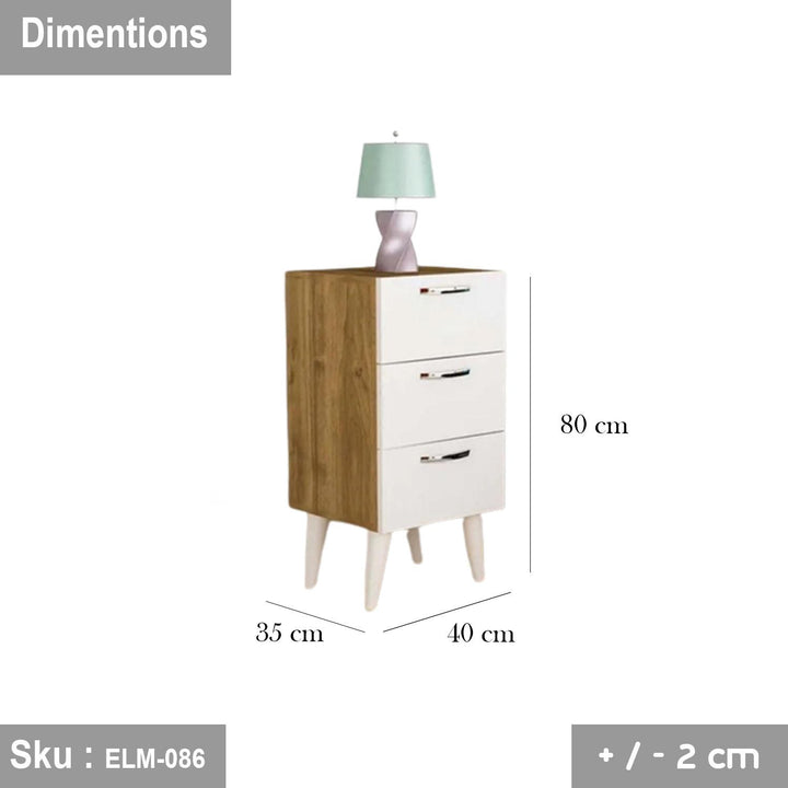 كومود خشب MDF عالي الجودة   - ELM-086 - 80cmX40cm  - اوسكار رتان