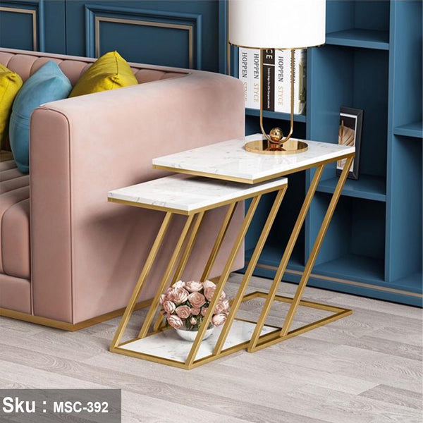 ماربيل ترابيزة جانبية حديد دهان الكتروستاتيك - اوسكار رتان