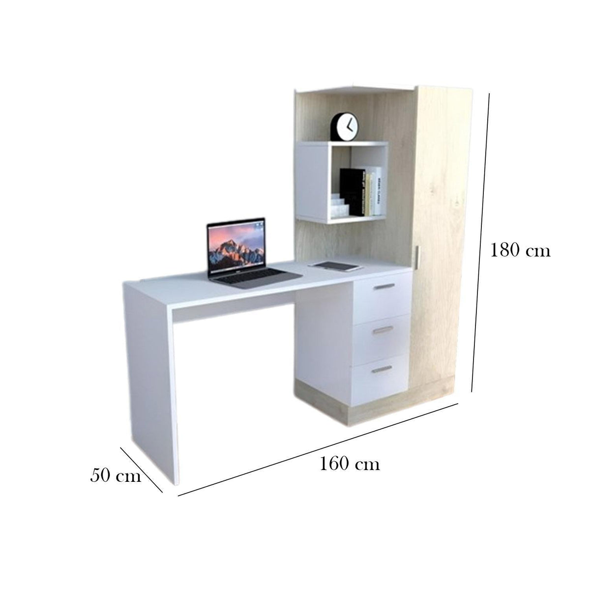 مكتب و خزانة خشب MDF اسباني - ITM-023 - 180cmX160cm 