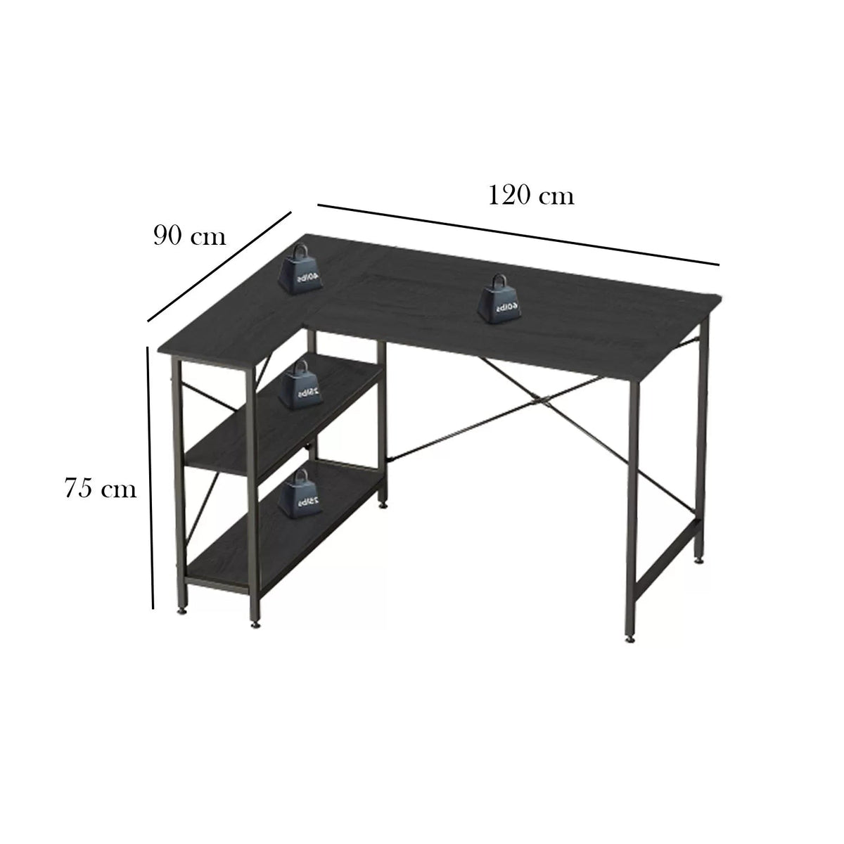 مكتب حديث خشب ملامين مع أرجل حديد قوية – MTC-002 | تصميم عصري يجمع بين المتانة والأناقة