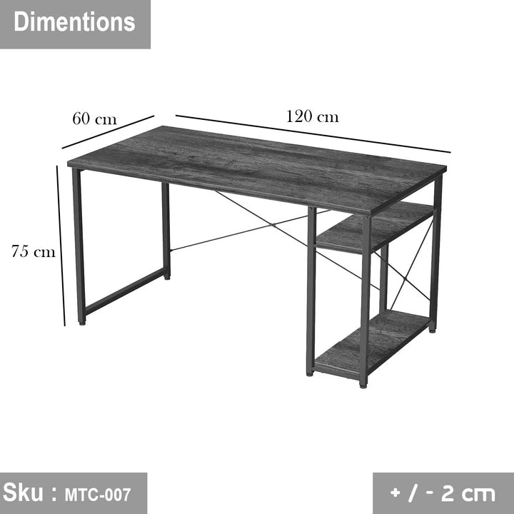 مكتب خشب ملامين -  MTC-007 - 120cmX90cm - اللون الاسود  - اوسكار رتان