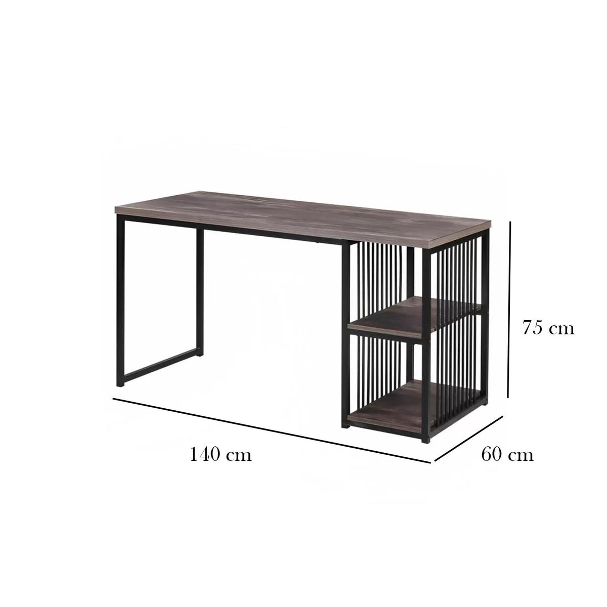 Melamine wood desk - MTC-036 - 75cmX140cm - brown color